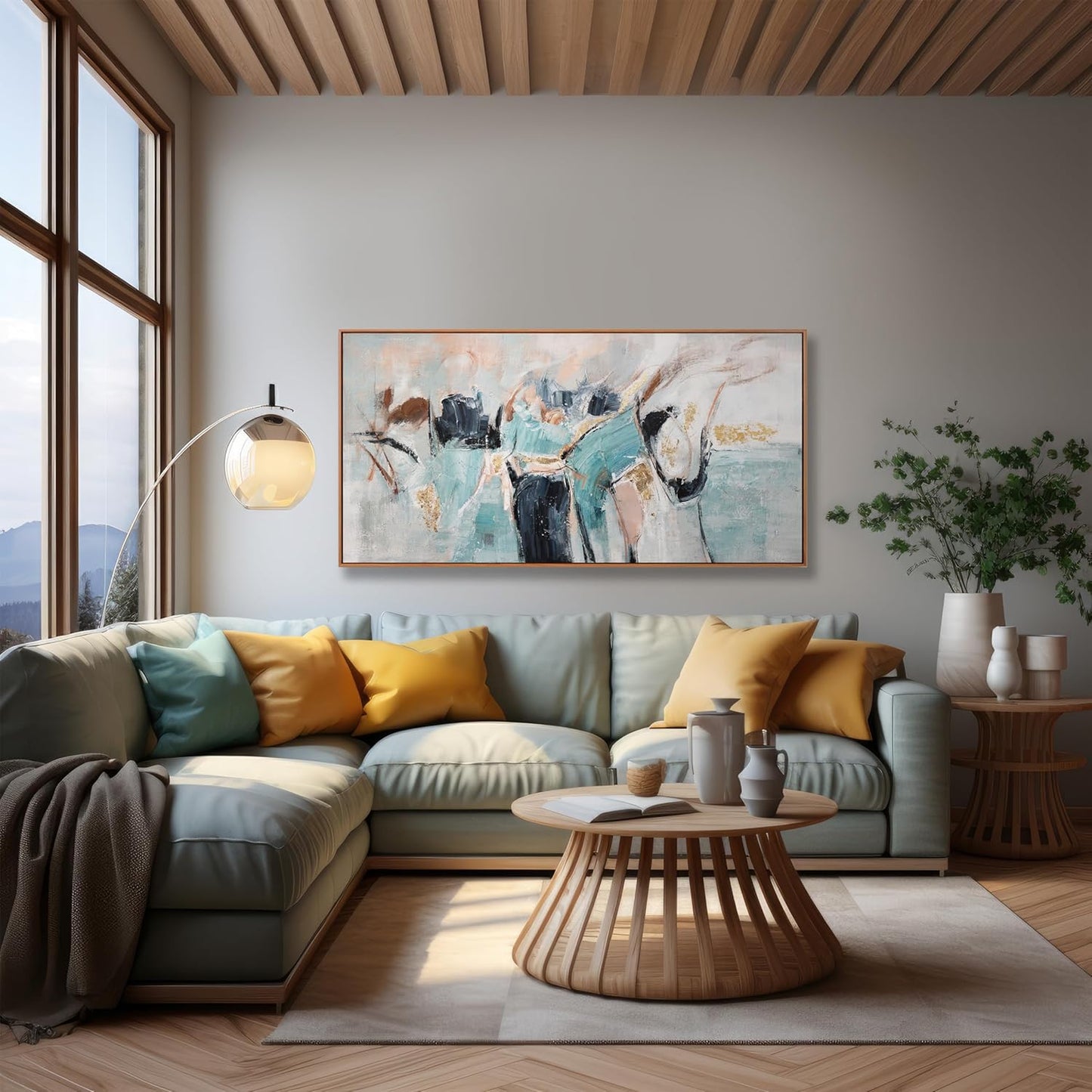 Framed Abstract Wall Art Decor Canvas Artwork Wall Decor Colorful Fantasy Graffiti Art Painting Art For Bedroom Living Room Dining Room Home Office Apartment Modern Abstract Artwork Decoration 20"x40"