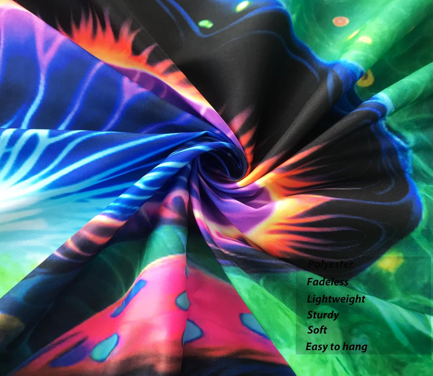 Blacklight Mushroom Tapestry Glow In The Dark Fantasy Forest Tapestry UV Reactive Magic Tapestries Wall Hanging Decor for Bedroom Dorm Living Room (35" x 47")