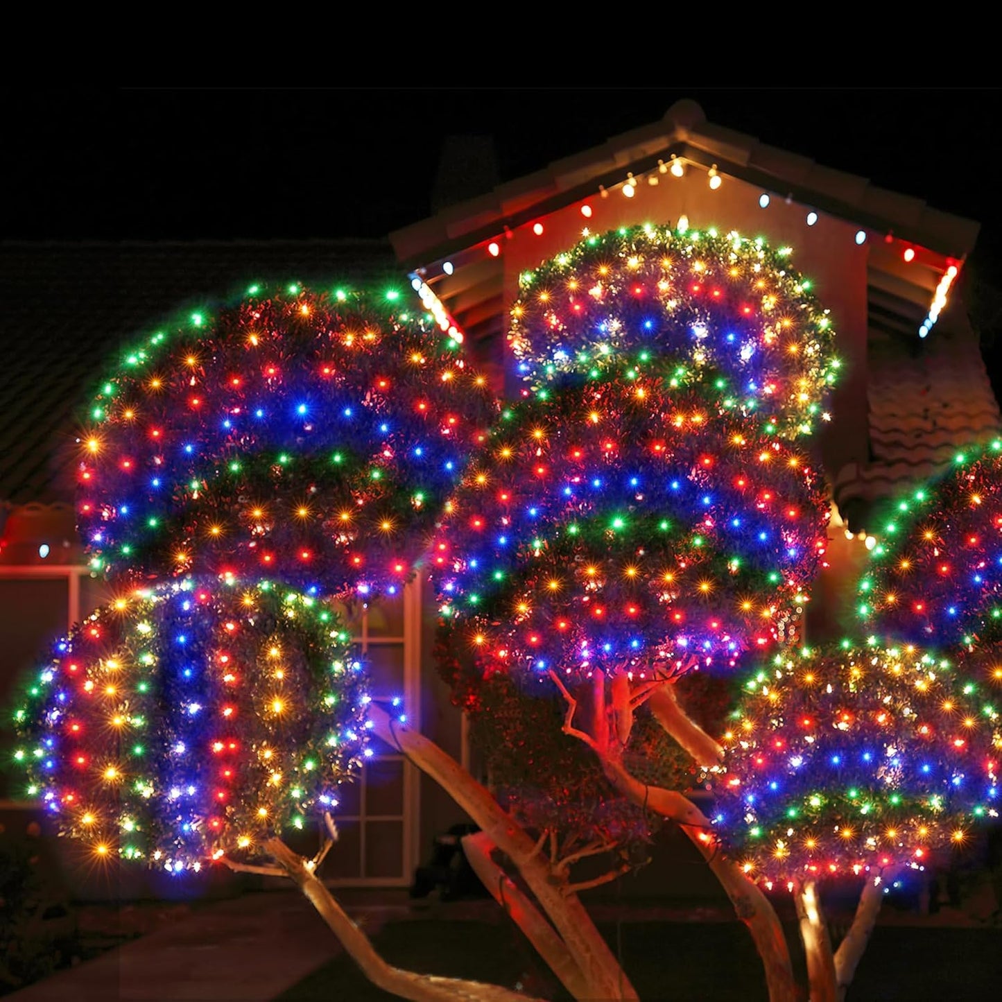 WBao Christmas Lights Outdoor, 360LED 11.5ft x 6.9ft Net Lights with 8 Modes, Timer, UL Certified, End to End Connectable, Waterproof for Lawn, Bushes, Trees Outdoor Christmas Decorations, Multicolor