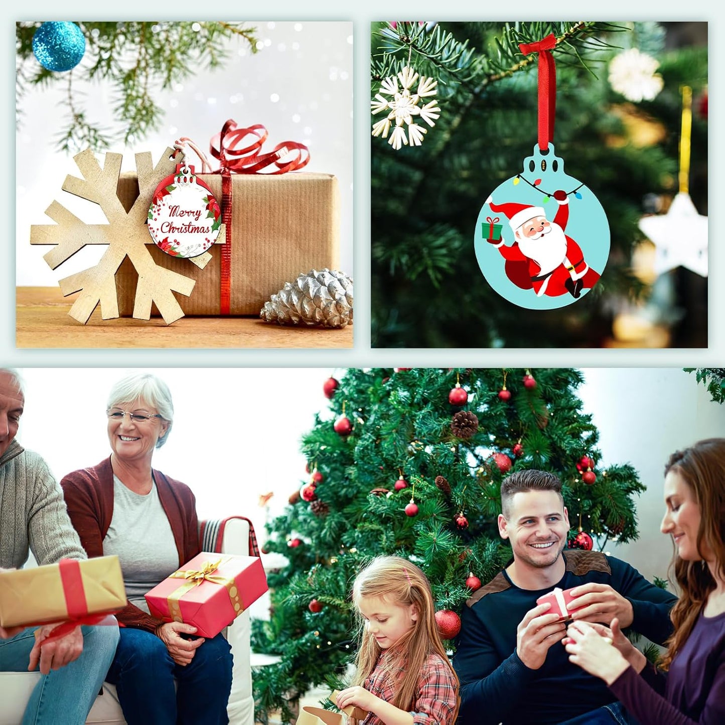 Personalized Christmas Ornaments 2025, Wood Custom Photo Text Hanging Ornament Customized Christmas Tree Decorations Gift for Family, Kids, Friends, Couples, Wedding