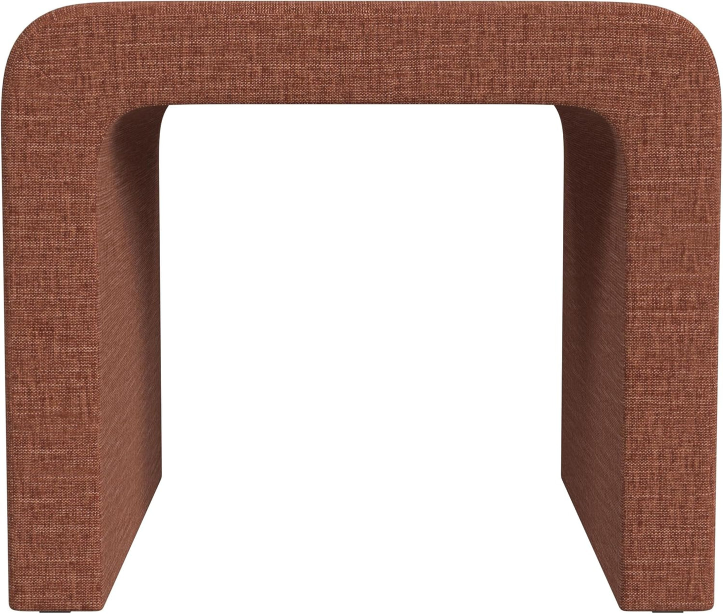 Modern Channel Rust Chenille Foot Stools Ottoman Home Décor, Soft Ottoman Foot Rest Chair for Bedroom and Living Room, Vanity Chair and Stool in Dressing Area, and Lounge (Rust Chenille)