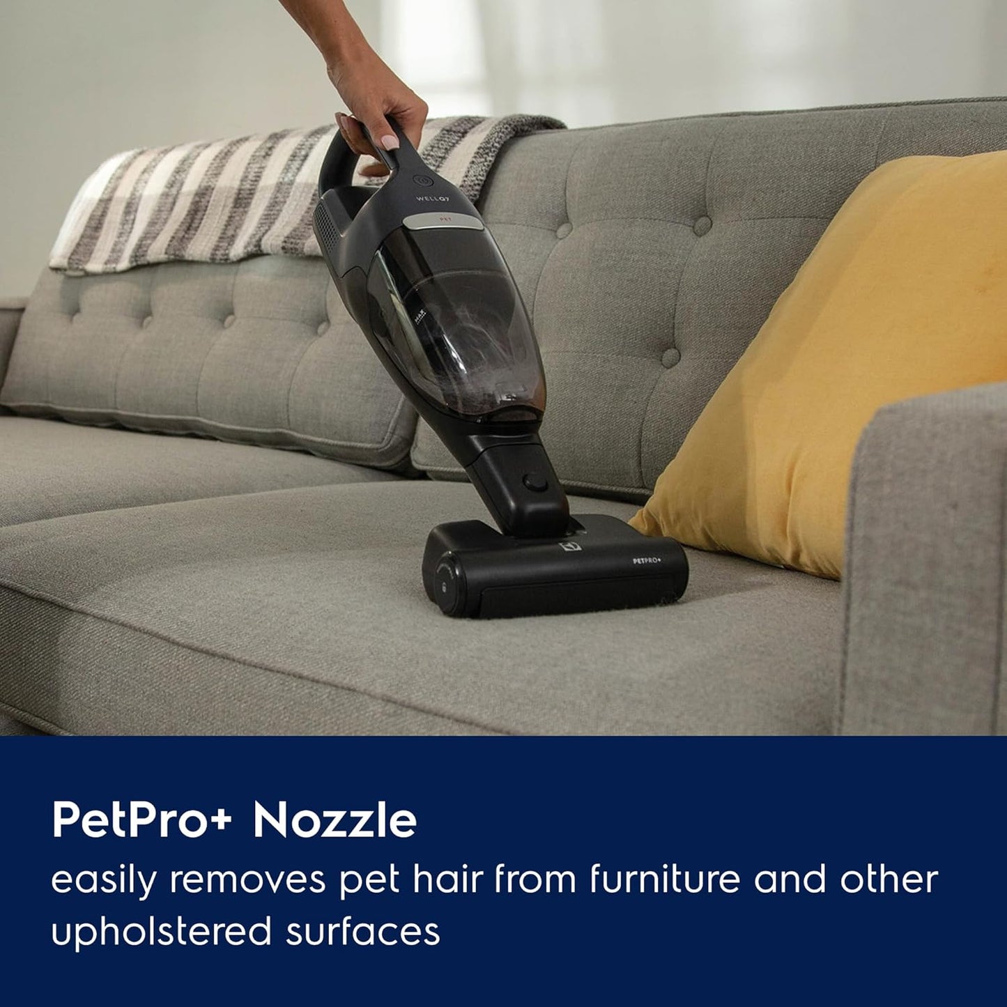 Electrolux WellQ7 Pet Cordless 2-in-1 Vacuum Cleaner with Motorized PetPro+ Nozzle for Easy Pet Hair Removal, 50-Minute Run Time, 2 Power Modes, Indigo Blue