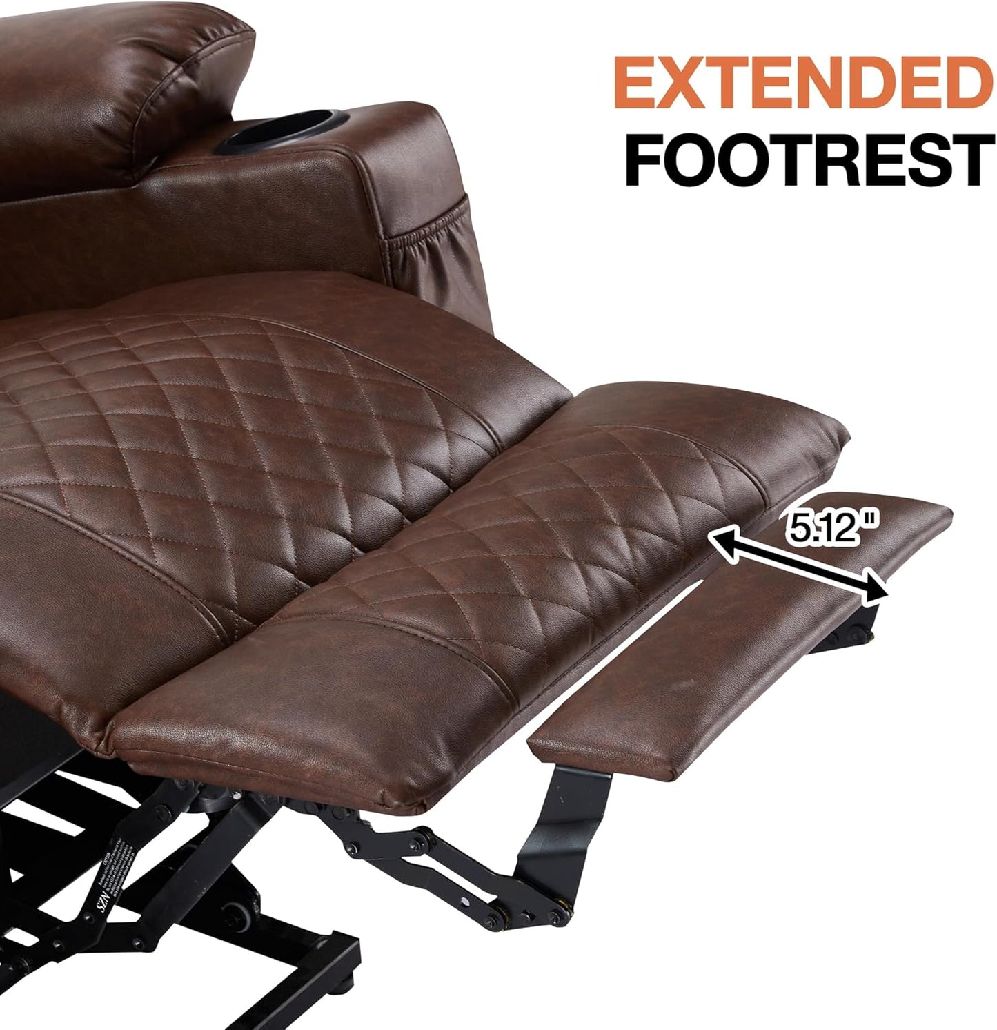 Dual Motor Power Lift Recliner Chairs with Heat and Massage for Elderly, Leather Electric Recliners with Footrest, Infinite Position Lift Chair with Cupholder,USB & Type C Ports(Brown)