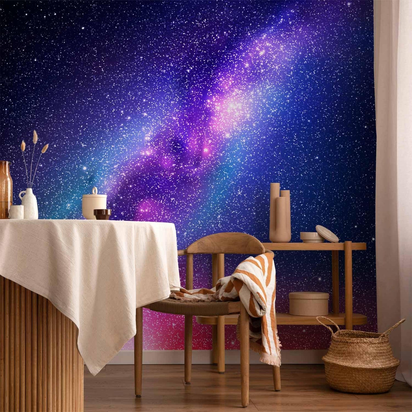 artgeist Premium Wall Mural Galaxy 98x69 in - XXL Non-Woven Wallpaper Fleece Wall Decor Photo Print Picture Image Abstract Space Sky Star Cloud Violet f-C-0487-a-a