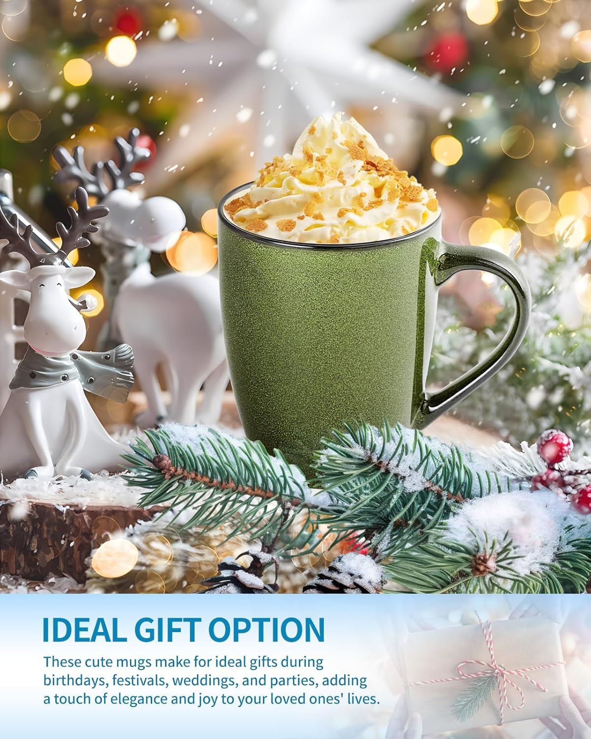 Ceramic Mugs 12oz,Large Ceramic Coffee Cups for Men, Women, Dad, Mom, Modern Coffee Mugs With Handle For Tea,Latte,Cappuccino,Cocoa. (blue 4pack)