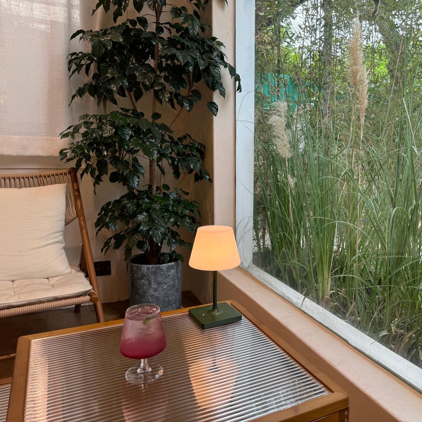 LED Cordless Table lamp Rechargeable,Outdoor Battery Operated Portable Desk lamp,Shower lamp Waterproof,4000mAh LED 3 Colors Dimmable Touch Night Lamps-Green