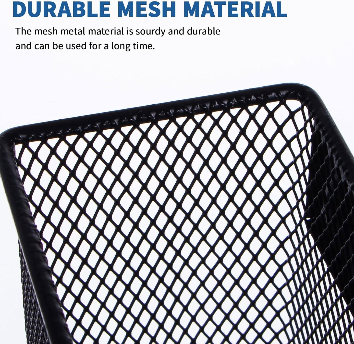 dedoot Magnetic Basket for refrigerator Storage Magnetic Pencil Holder Basket Mesh Black Strong Magnetic Pen Holder for Refrigerator,Whiteboard, Locker, Home and Office Organizer, 6.3x2.3x3.6inch