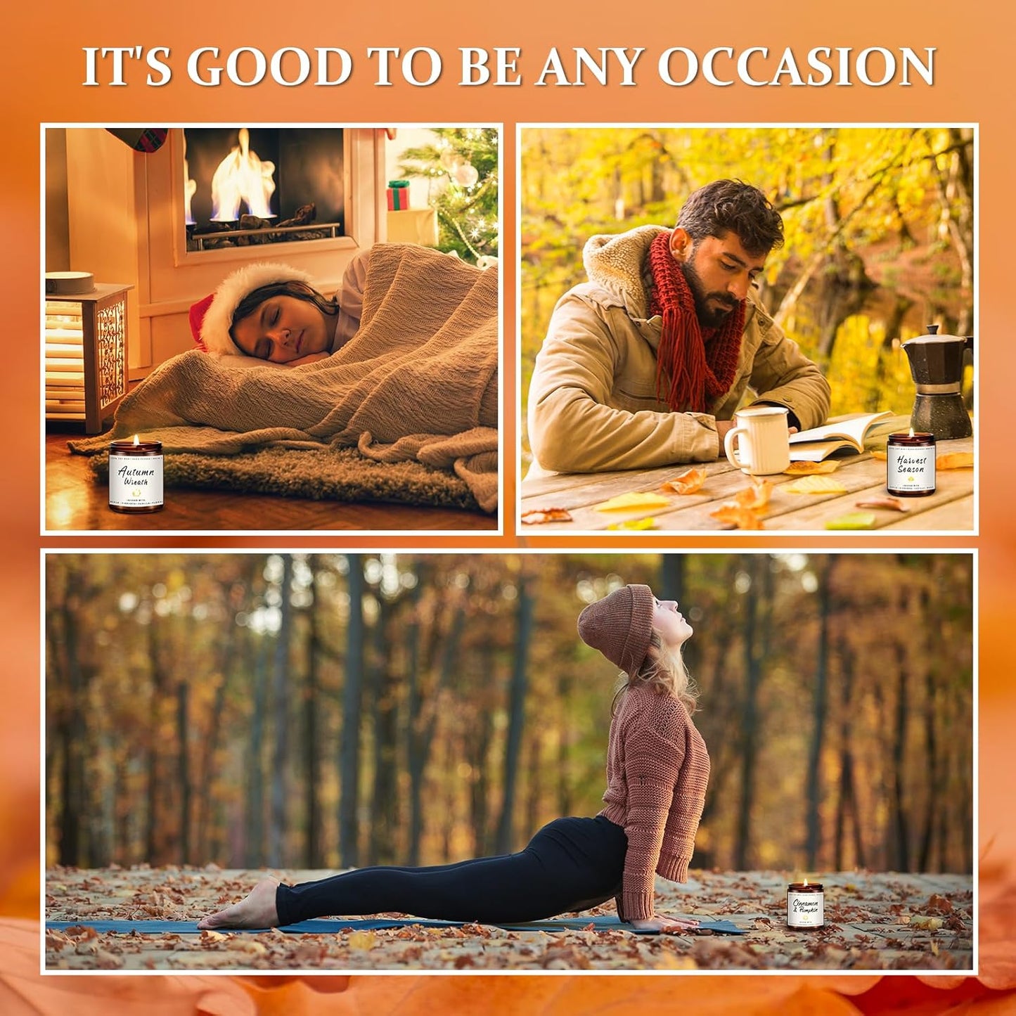 Fall Candle - Harvest Season Scented Candle, Fall Soy Candles for Home Decor, 7 oz Natural Soy Wax – Long-Lasting Autumn Candles, Aromatherapy Gift for Women & Thanksgiving, 7oz