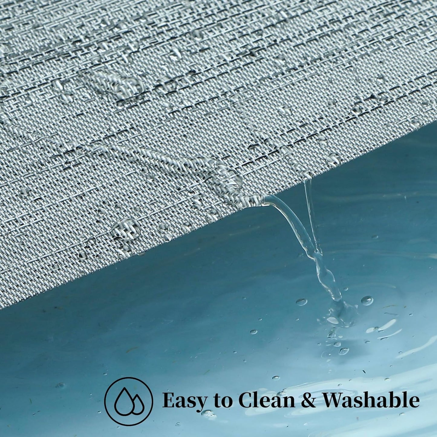 Leetaltree Grey Placemats, Heat Resistant Non-Slip Place mats for Dining Table, Washable Durable PVC Vinyl Woven Table Mats (Set of 16)