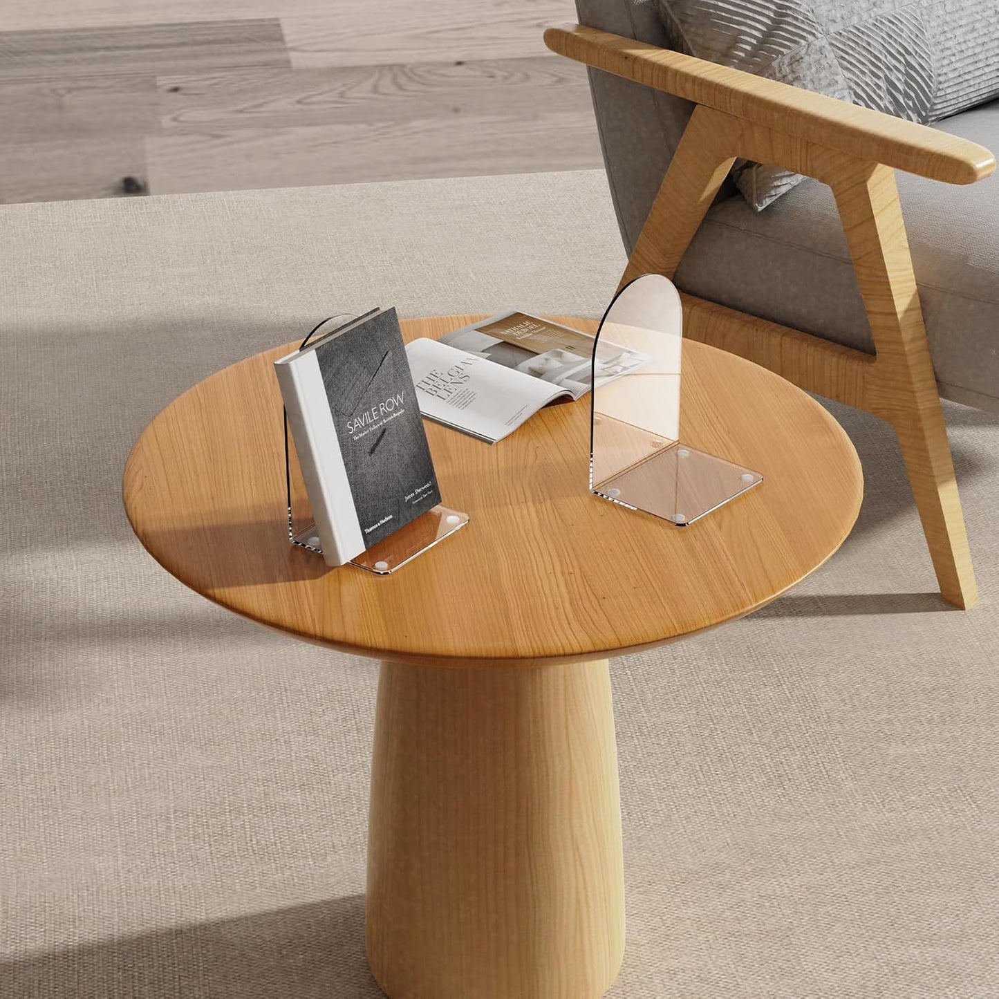 Lulonpon 16 Pieces Book Ends, Bookends, Books End for Shelves, Books End for Heavy Books, Clear Bookends, Acrylic Book Ends for School, Library,Desktop Organizer and Book Shelves