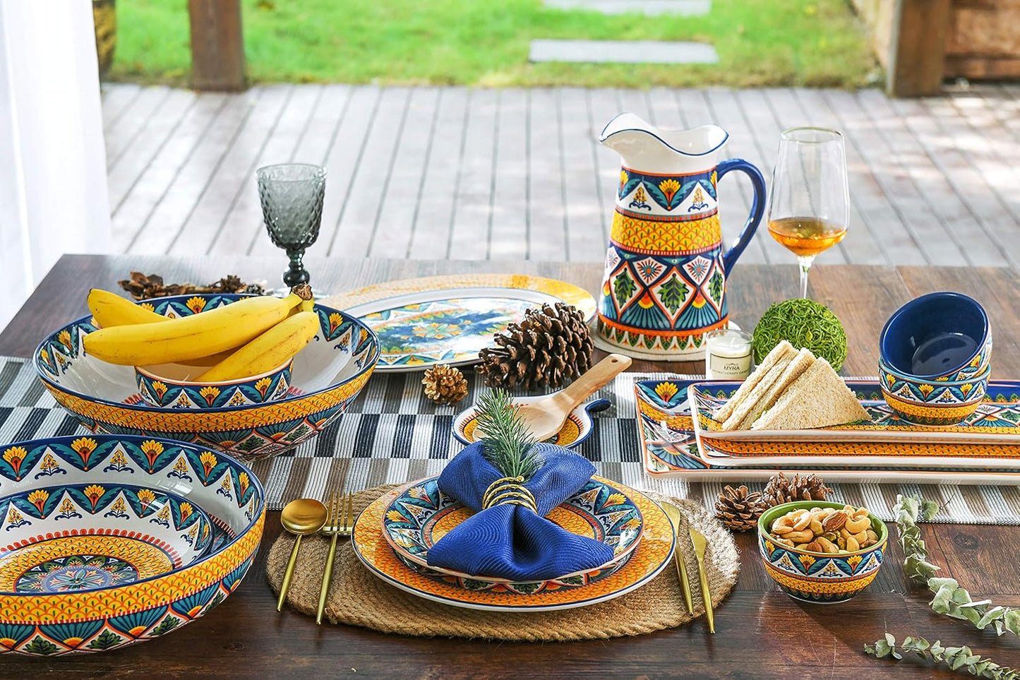 Bico Havana Ceramic 16 inch Oval Platter, Microwave & Dishwasher Safe