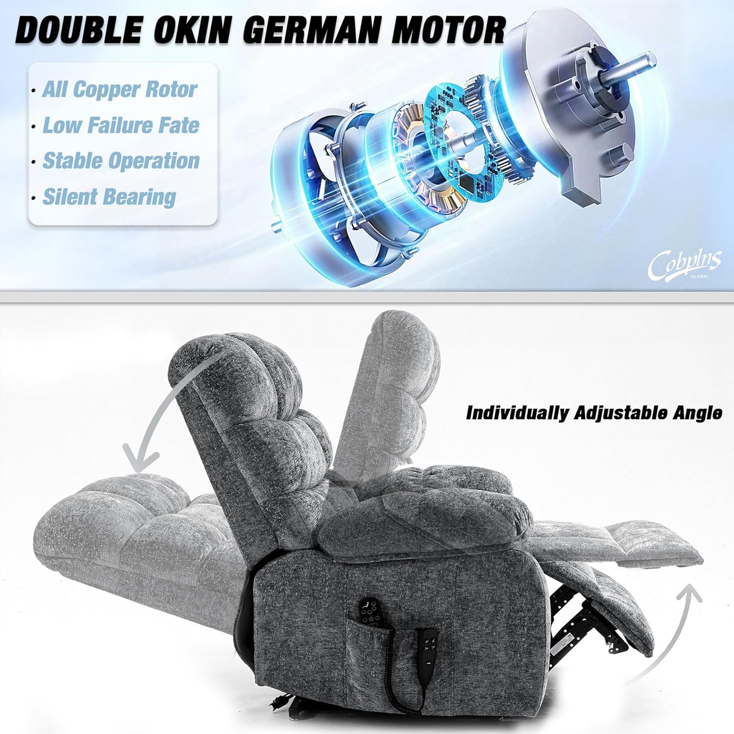 Lazy Boy Recliner Chair with Lumbar Heating , Adjustment Power Lift Recliner Chair for Elderly/Big and Tall Recliners for People Up to 6'2"/350lb Range