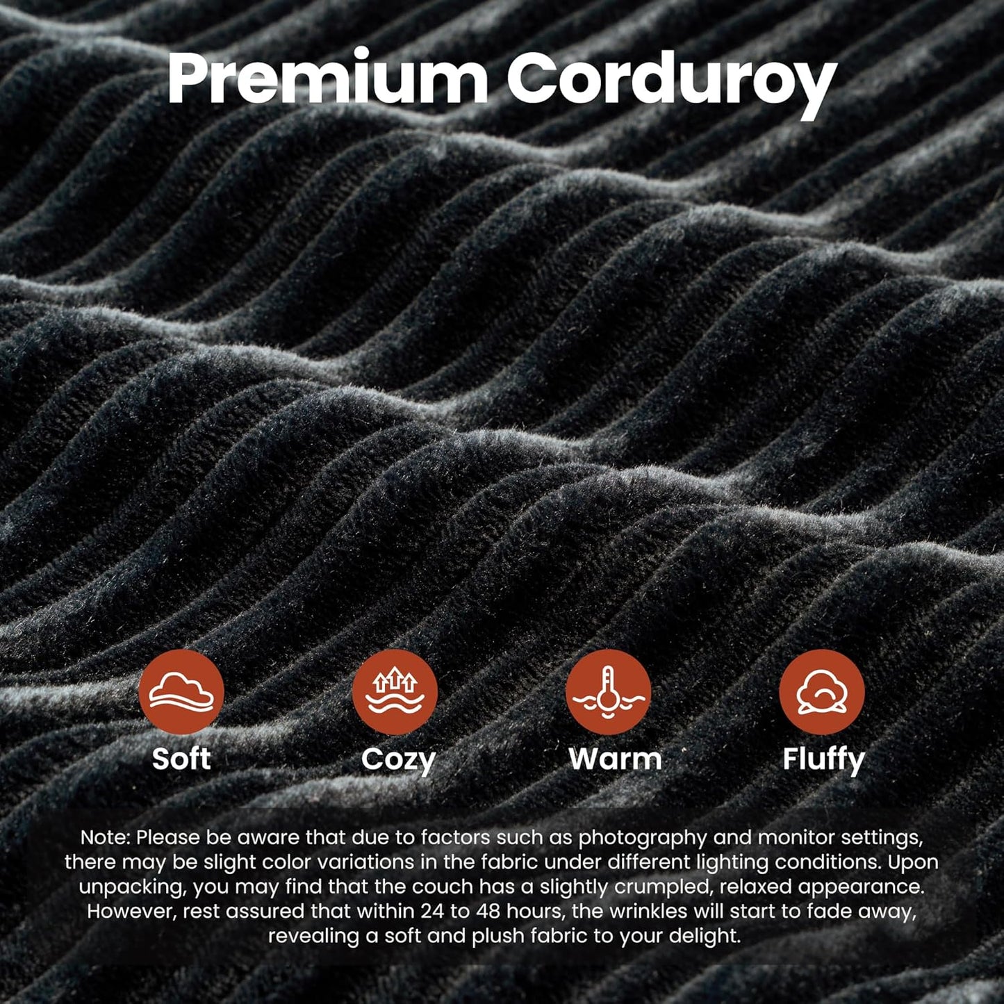 ovios 105” Modular Sectional Sofa with Thicken Seat Cushion, Cloud Couch with Deep Seat, Modern L-Shape Sofas Couches with Chaise,Upholstered Couches for Living Room Bedroom,Black