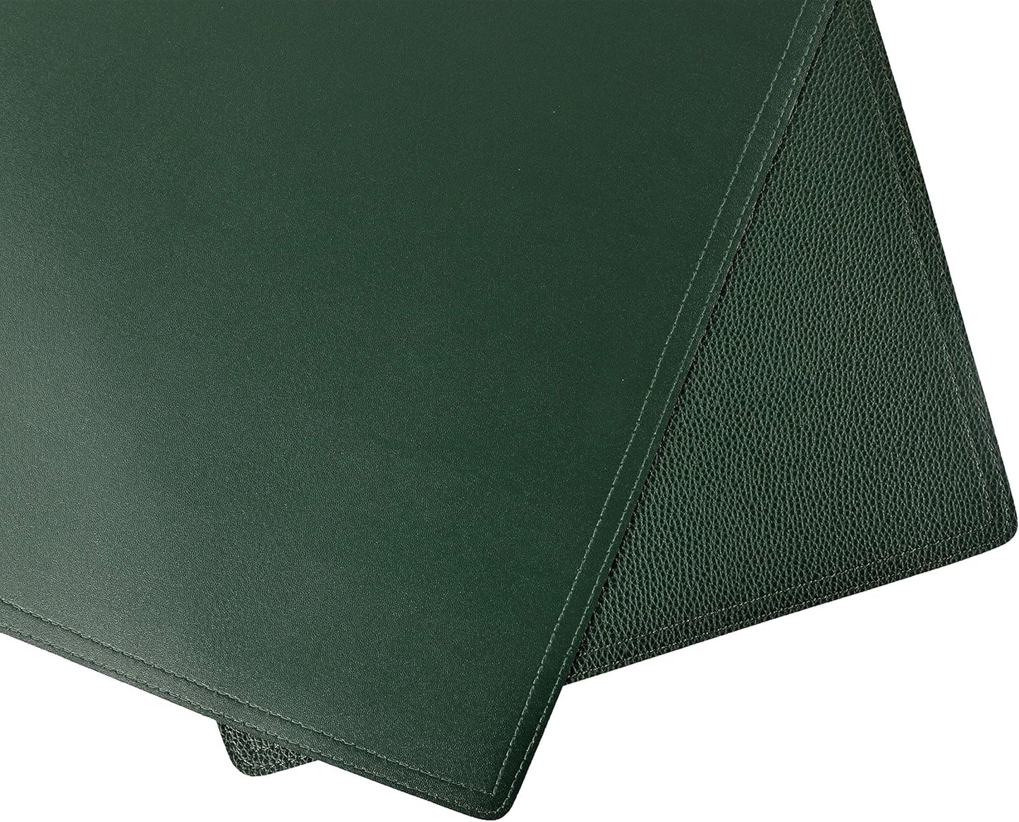 Set of 6 Faux Leather Placemats, PU Table Mats, Waterproof, Stain Resistant, Heat Resistant, Easy to Clean for Kitchen Dining Table,Conference Table C Green Rectangle