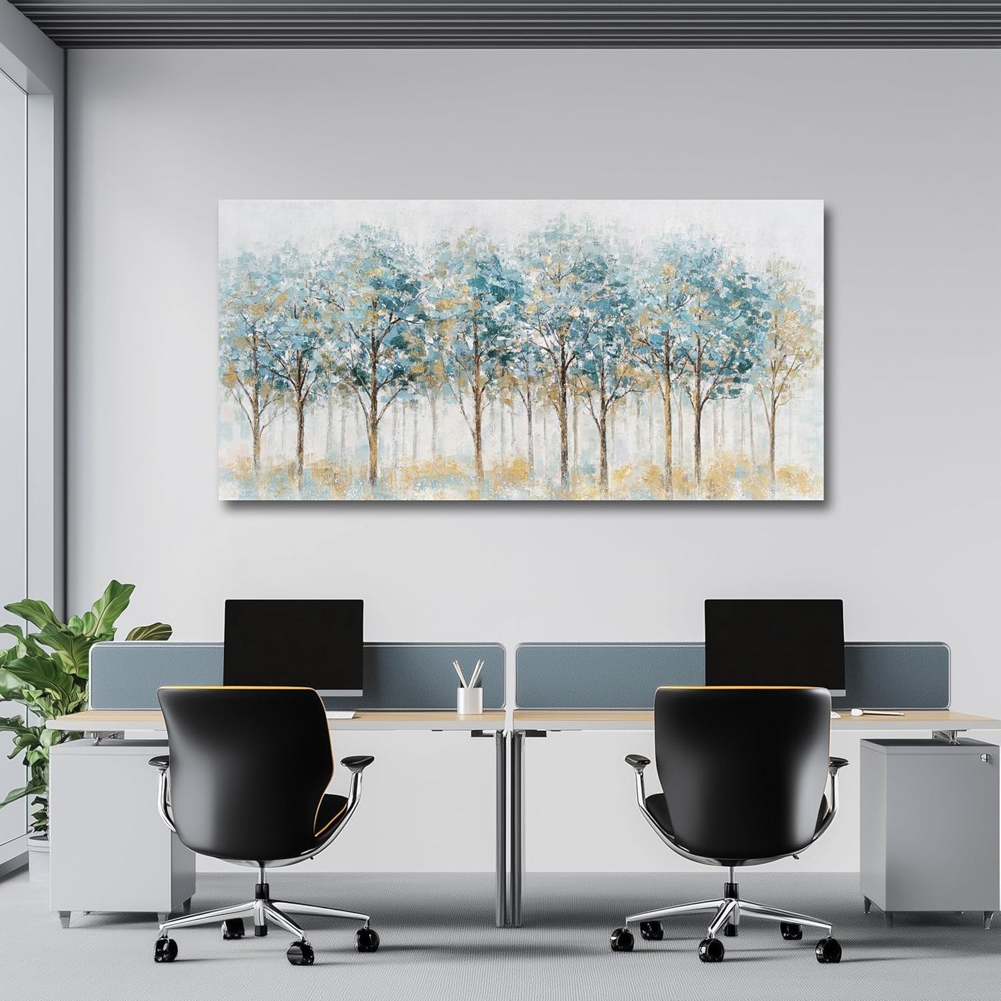 Belmrxne Tree of Life Wall Art Blue and Gold Wall Decor Modern Canvas Painting Gallery Artwork for Living Room Bedroom Dining Room Office Home Decor 30x60 inch