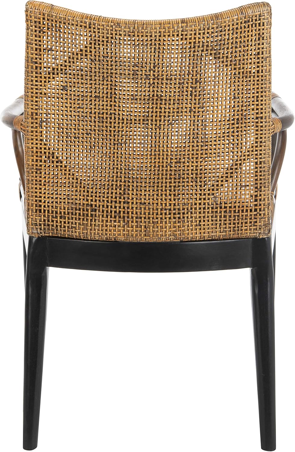 Safavieh Home Gianni Rattan Tropical Woven Arm Chair, Brown/Black