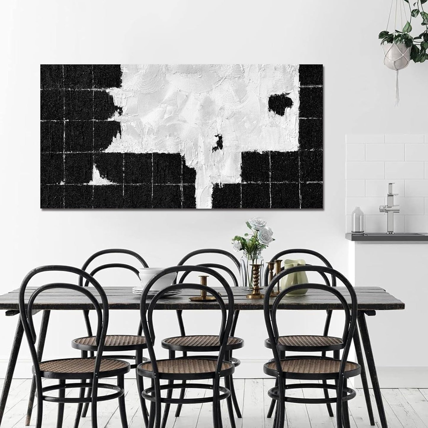 Canvas Wall Art Decor Wall Art Pictures for Living Room Black and White Wall Art Prints Abstract Canvas Art Wall Decor Modern Abstract Wall Art Textured Artwork for Walls Bedroom Office Decor 20"X40"