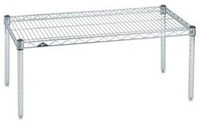 Omega Products Corporation 21" Deep x 72" Wide x 14" High Chrome Stationary Dunnage Rack