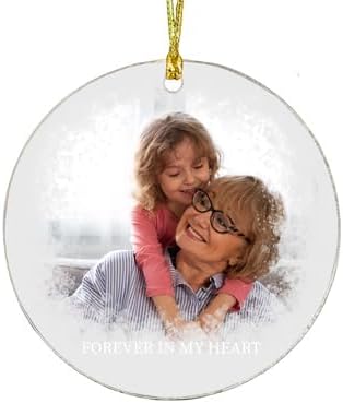 Personalized Memorial Ornament - Custom Photo Keepsake Gift - Remembrance Ceramic Ornament for Loss of Loved One - Nana Mom Dad Family Tribute