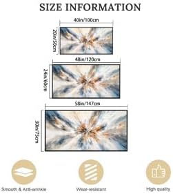 Abstract Painting Wall Art Large Framed Canvas Prints 30" x 58" Blue and Orange Abstract Modern Minimalist Living Room Decor for Bedroom Office Wall Décor