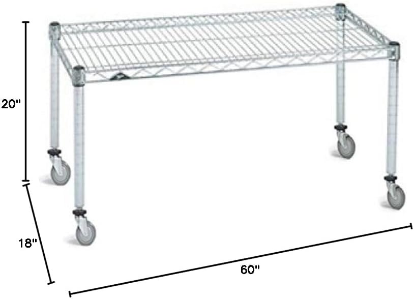Omega Products Corporation 18" Deep x 60" Wide x 20" High Chrome Mobile Dunnage Rack