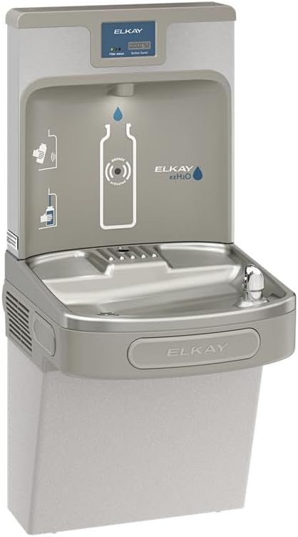 Elkay LZS8WSVRLK EZH2O Wall Mount Drinking Fountain and Bottle Filling Station with Vandal Resistant Bubbler, Filter, and Glass Filler - N/A