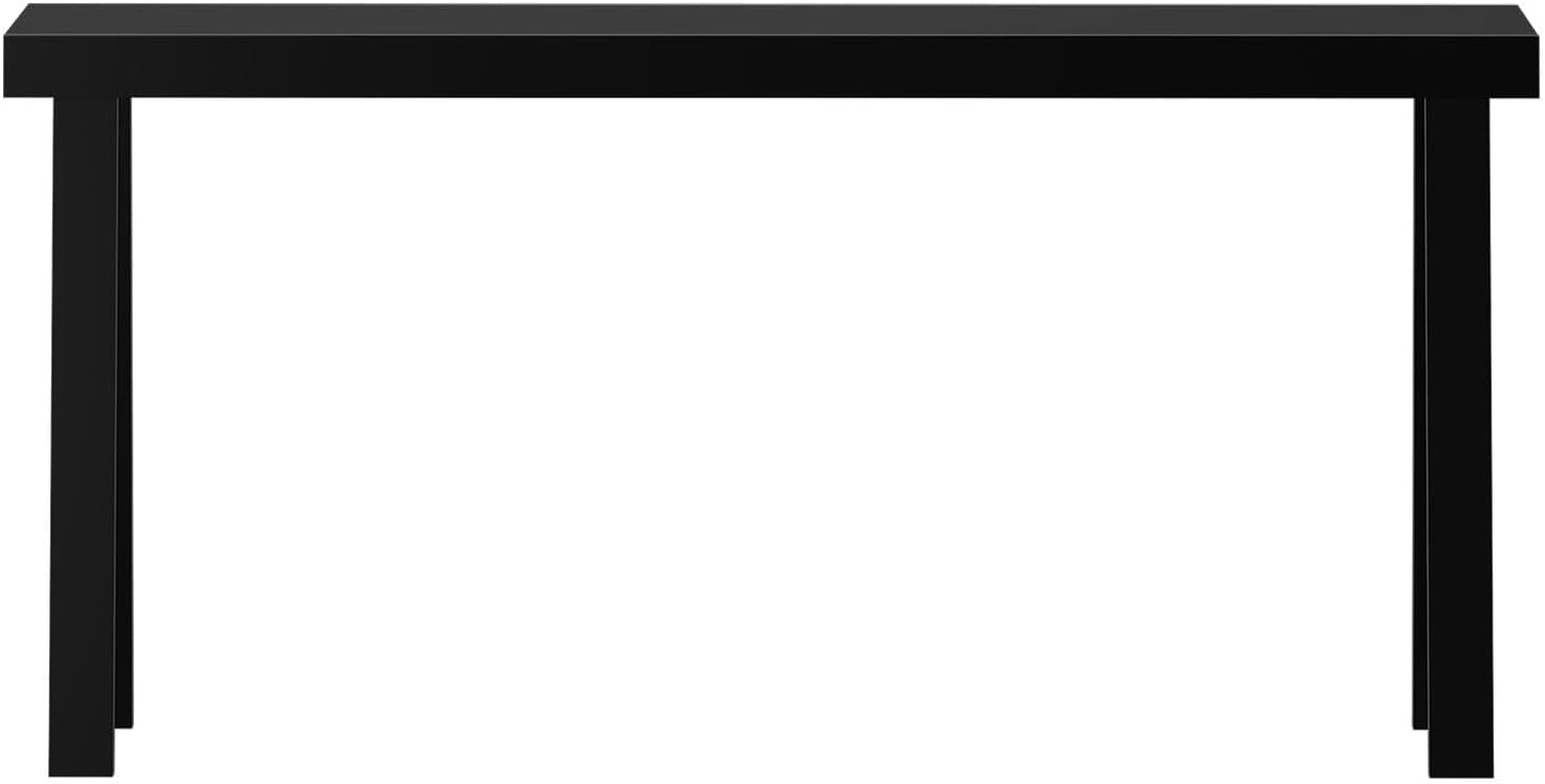 Plank+Beam Solid Wood Console Table, 66 Inch, Sofa Table, Narrow Entryway Table for Hallway, Behind The Couch, Living Room, Foyer, Easy Assembly, Black