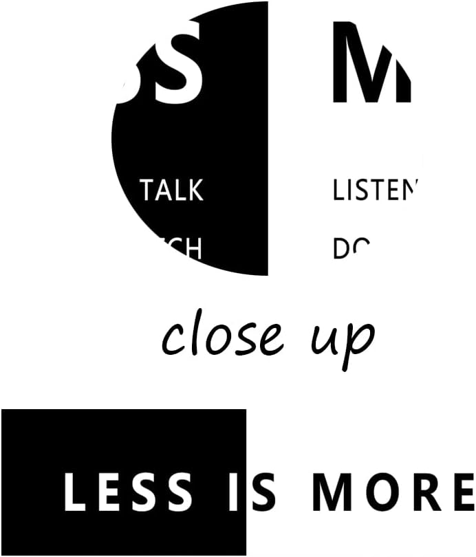 Less is More Inspirational Print Wall Art for Office Less and More Motivational Picture Inspiring Poster Painting Modern Artwork for Home Bedroom Living Room Office Decor Frame[12''W X 18''H]