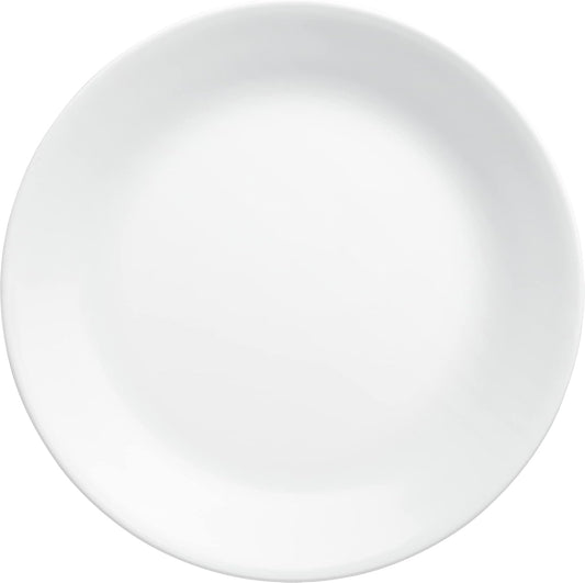 Corelle Vitrelle 4-Pieces 10.25" Glass Dinner Plates Chip & Crack Resistant Glass Dinnerware Set Plates, Winter Frost White