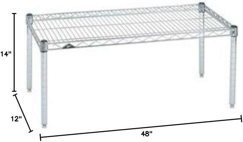 Omega Products Corporation 12" Deep x 48" Wide x 14" High Chrome Stationary Dunnage Rack