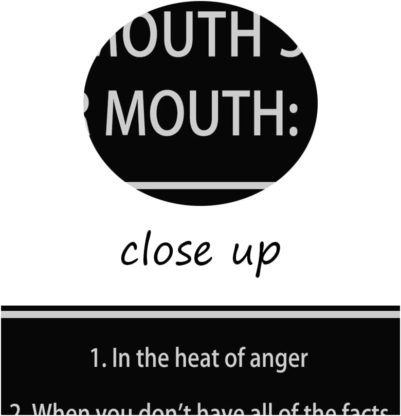 Inspirational Canvas Wall Art When to Keep Your Mouth Shut Don't Open Your Mouth Life Motivational Poster Life Learning Quote Picture Home Office Decor Painting Framed and Stretched[24''W x 36''H]