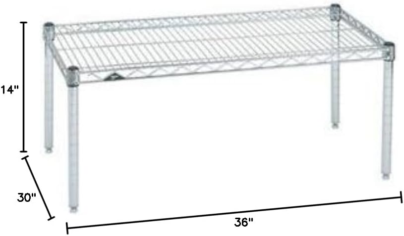Omega Products Corporation 30" Deep x 36" Wide x 14" High Chrome Stationary Dunnage Rack