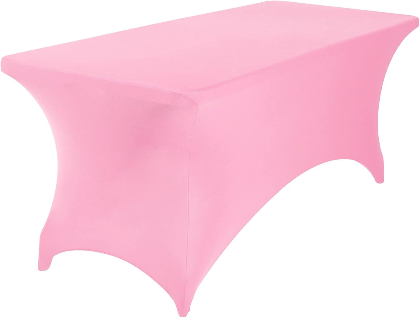 4Pack Spandex Waterproof Table Covers 6ft，Spandex 6ft Waterproof Table Cover for Party,Wedding, Banquet, and Events(Pink)