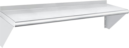 HARDURA Stainless Steel Shelf 12" x 60", 290lb Commercial Shelves Wall Mount Metal Shelving with Backsplash and Brackets for Kitchen, Restaurant, Laundry Room and Home