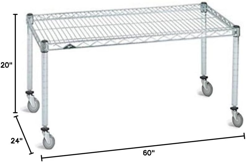 Omega Products Corporation 24" Deep x 60" Wide x 20" High Chrome Mobile Dunnage Rack