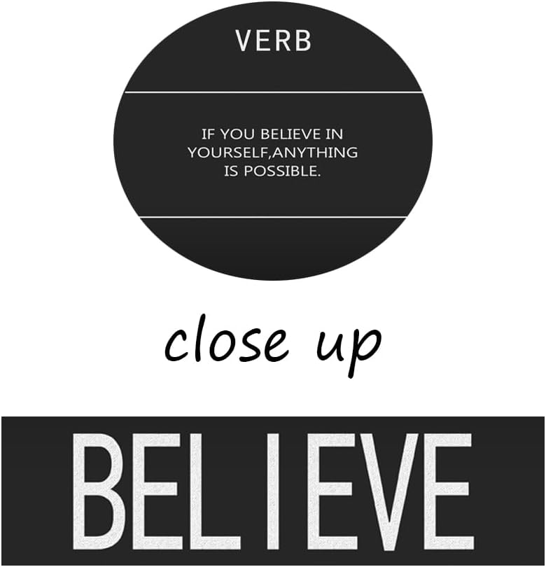 Motivational Office Positive Poster Believe Verb Inspirational Wall Art Printed on Canvas Modern Home Decor Painting Artwork for Living Room Bedroom Picture Stretched and Framed[24" W x 36" H]