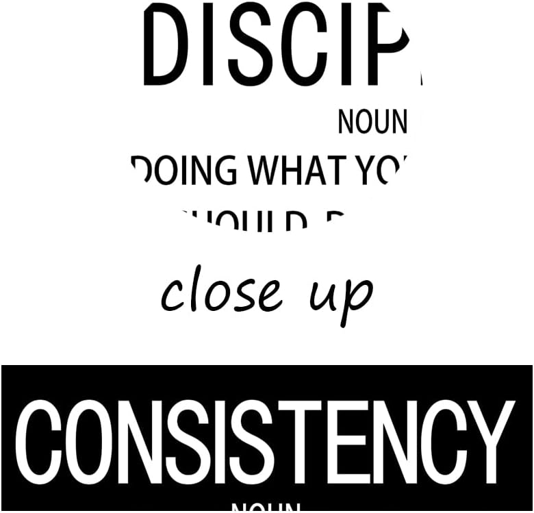 WYJDFART Inspirational Wall Art Discipline Consistency Noun Motivational Posters Picture Prints Canvas Modern Home Decor Painting Artwork for Office Stretched and Framed Ready to Hang [12''W x 18''H]