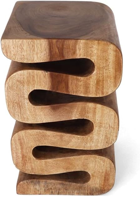 Rutledge & King Aspen Wood End Table - Unique Wooden Side Table - Mid Century Side Table - Saur Wood Side Table - Small Accent Table - Mid Century Modern Side Table