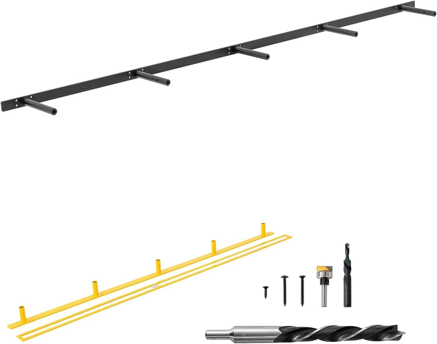 69'' Heavy-Duty Floating Shelf Bracket, Hidden Shelf Bracket for Fireplace and Shelves, if Installed on Studs, max-Load of 210 pounds, Hidden Bracket 69 inches, (with Premium Build kit)