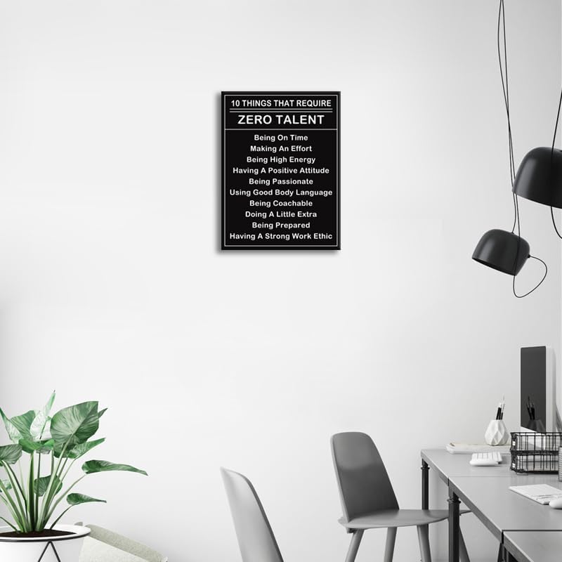 Inspirational Canvas Prints Wall Art Office Decor Ten Things That Require Zero Talent Motivational Poster Paintings Canvas Print Pictures Framed Artwork Modern Living Room Home Decor[18''Wx 24''H]