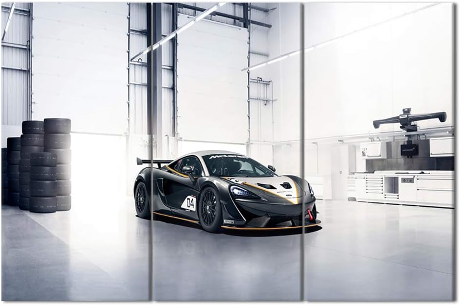 TUMOVO Framed Canvas Wall Art Pictures 3 Pieces Black and White Sports Cars Painting HD Printed Poster Artwork for Bedroom Living Room Modern Home Decorations Ready to Hang 28 x 14inch x 3 Panel