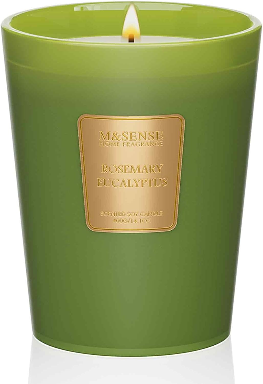 M&SENSE Rosemary Eucalyptus Scented Candle Home Decor, Natural Soy Wax,4.1oz 60 Hours Long Lasting Slow Burning, Aromatherapy Candle for Stress Relief