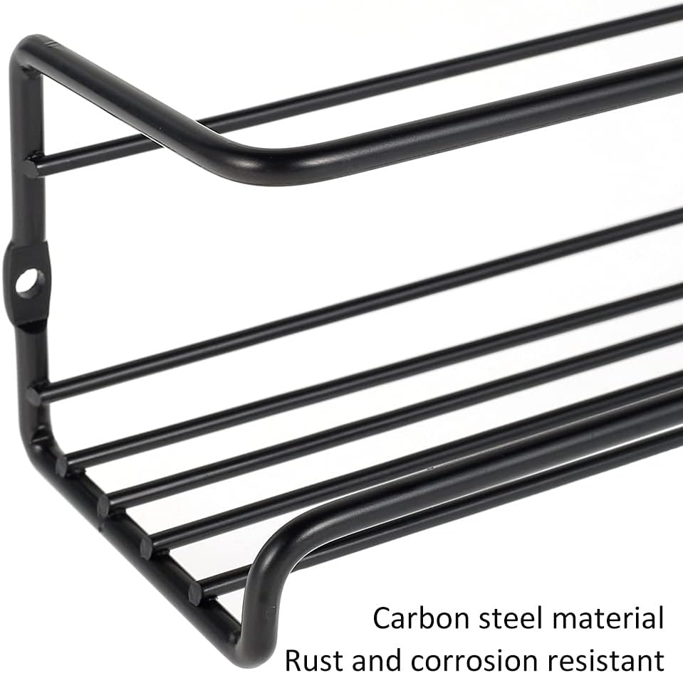 Spice Rack Organiser Hanging Spice Shelves Carbon Steel Wall Mount Spice Rack Kitchen Storage Racks Storage Spices and Condiments Spice Jars for Kitchen Cabinet Cupboard Pantry Door (4)