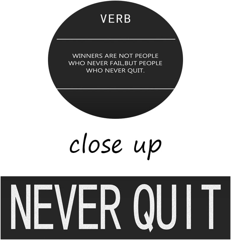 Inspirational Office Decor Wall Art Canvas Never Quit Verb Artwork for Home Motivational Quotes Bedroom Inspirational Posters Wall Art for Living Room Wood Framed Ready to Hang[12" W X 18" H]