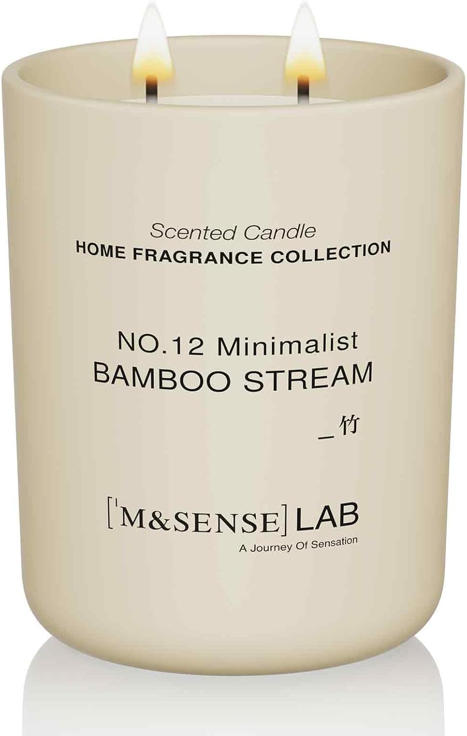 M&SENSE Natural Soy Candle| Bamboo Stream | 16.6 oz, 95H Burn | Minimalist Scented Candle for Relaxation, Gifting, Home Décor | for Bedroom, Office, Party Large