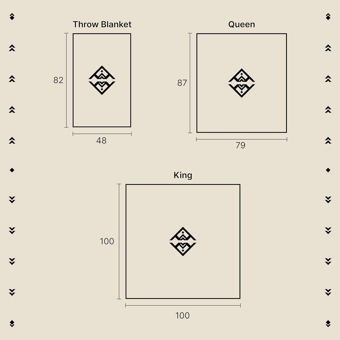 Off the Grid Inca Aztec Throw Blanket | Southwest Indian Navajo Boho Style | Native Woven Western Cover for Camping, Bedding, Couch (King, Cotopaxi Slate)