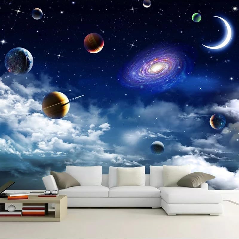 Custom Galaxy Peel and Stick Wallpaper Universe Starry Sky 3D Photo Wallpaper Living Room Bedroom Tv Background Ceiling Wall Mural