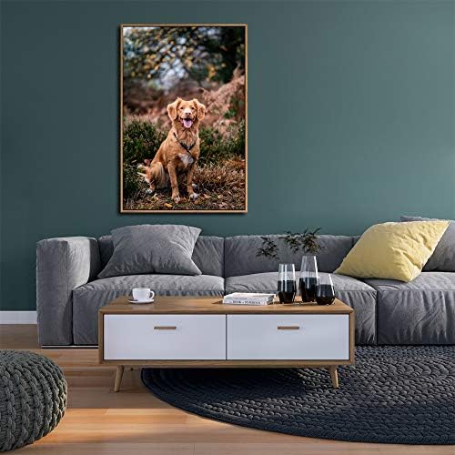 NWT Custom Framed Canvas Prints with Your Photo for Pets, Personalized Canvas Wall Art for Living Room, Bedroom - 16x24 inches
