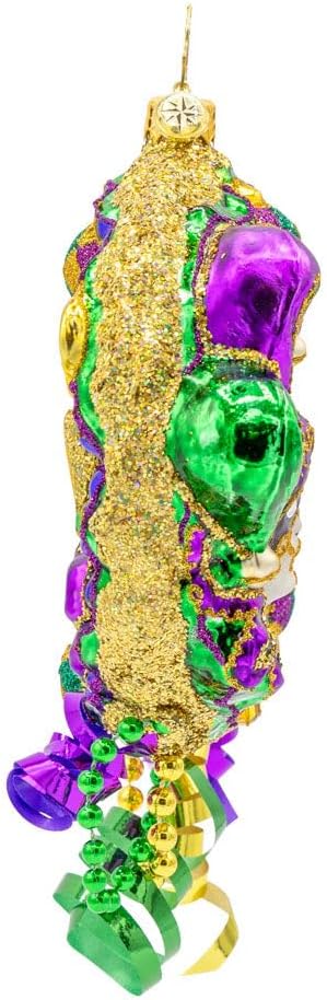 Christopher Radko Hand-Crafted European Glass Christmas Tree Decorative Ornament, Mardi Gras Majesty