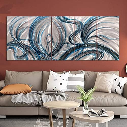 Yihui Arts Abstract Metal Wall Art for Living Room Contemporary Artwork Pictures Home Decor